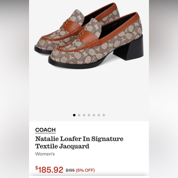 Coach Brown and Cream Jacquard Loafers - Picture 1 of 4